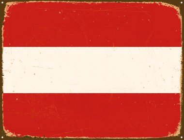 Vintage Metal işareti - Avusturya bayrağı - vektör Eps10.