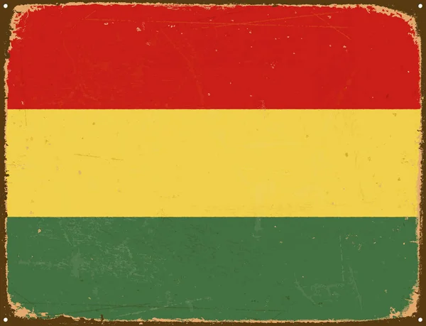 Sinal de metal vintage - Bandeira da Bolívia - Vetor EPS10 . — Vetor de Stock