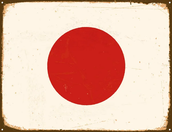Vintage μεταλλική πινακίδα - σημαία της Ιαπωνίας - διάνυσμα Eps10. — Διανυσματικό Αρχείο