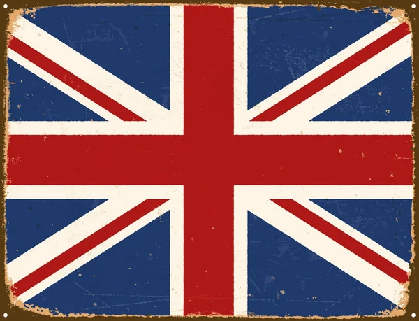 Vintage Metal Sign - United Kingdom Flag - Vector EPS10. — Stock Vector