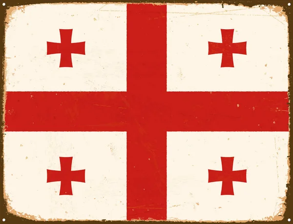 Panneau métallique vintage - Georgia Flag - Vector EPS10 . — Image vectorielle