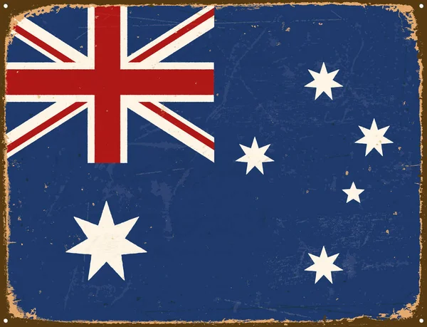 Vintage Metal Sign - Australië Flag - Vector Eps10. — Stockvector