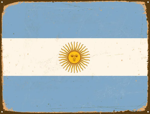 Vintage Metal Sign - Argentinië vlag - Vector Eps10. — Stockvector