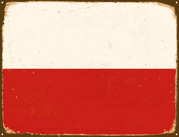 复古金属标志-波兰国旗-矢量 Eps10. — 图库矢量图片