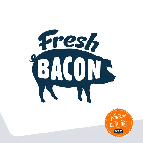 Vintage Fresh Bacon Sign – stockvektor