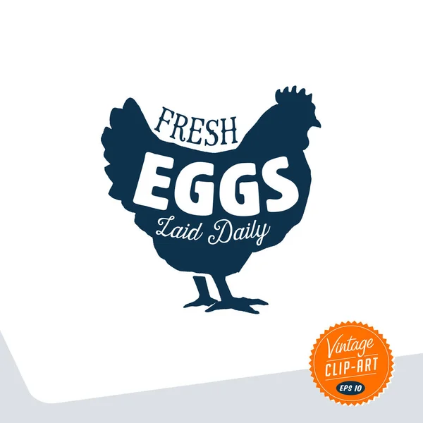 Vintage Fresh Eggs Laid Daily Sign — Stock Vector