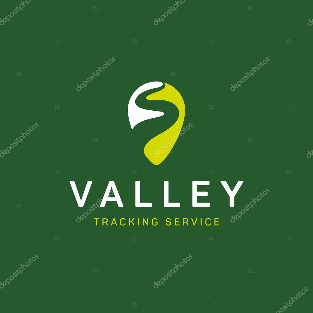 Countryside gps locator logo concept design - Vector EPS10.