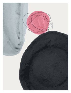Duvar dekorasyonu, kartpostal ya da broşür tasarımı için minimalist el boyaması çizimi.