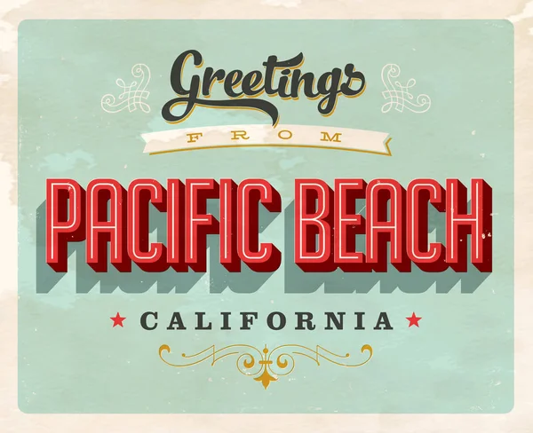 Saludos desde Pacific Beach, California — Archivo Imágenes Vectoriales