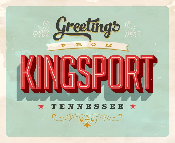 Kingsoprt, Tennessee 'den selamlar. — Stok Vektör