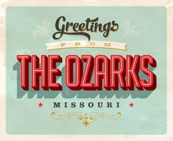 Groeten uit de Ozarks, Missouri — Stockvector