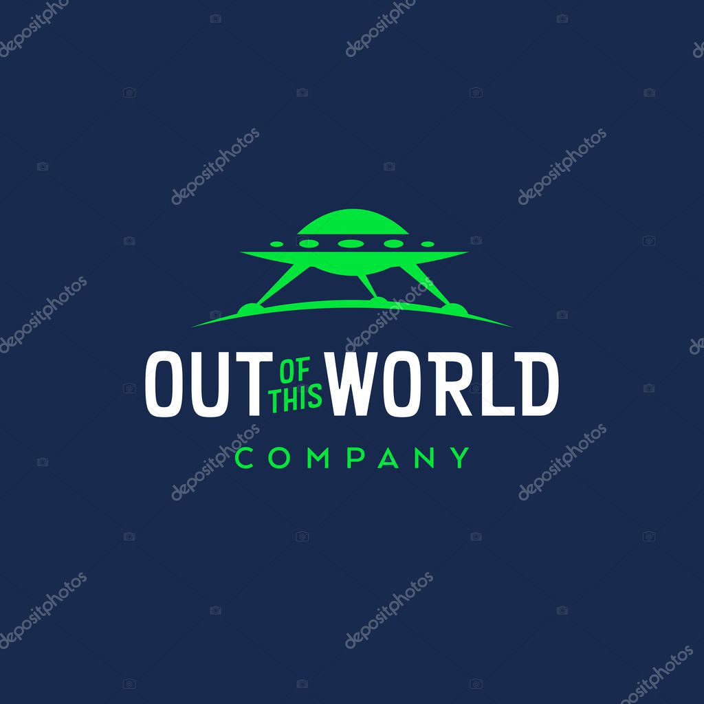 Flying Saucer logo concept design - Vector.