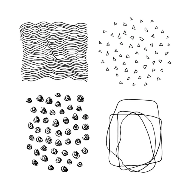 Ensemble Éléments Graphiques Abstraits Vectoriels Faits Main Pour Décoration Les — Image vectorielle