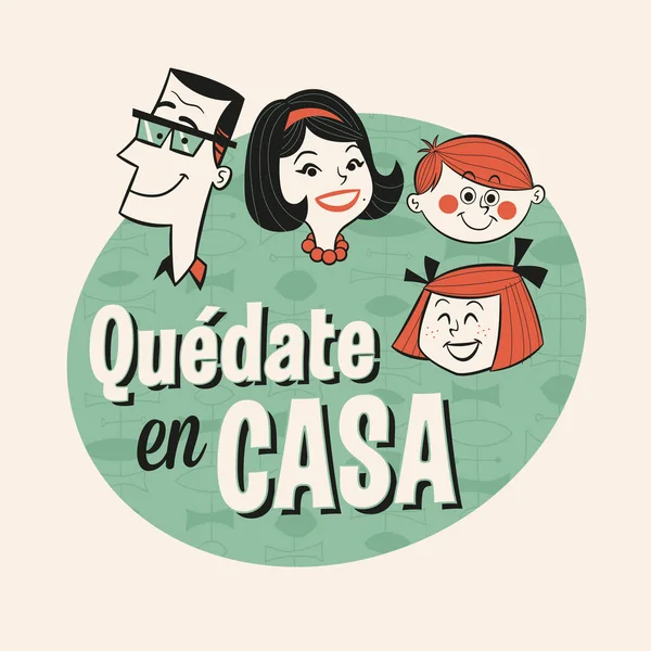 빈티지 스타일 스페인어 Qudate Casa 머무르라 Vector Eps10 — 스톡 벡터