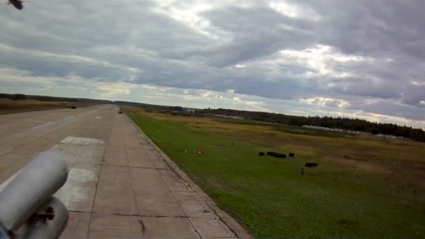 Runway in military airfield — Stock Video