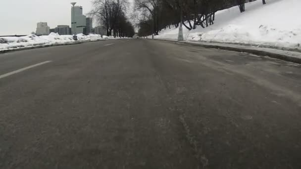 Vista desde el coche en movimiento, primer plano — Vídeo de stock