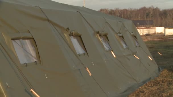 Fragmento de tenda militar — Vídeo de Stock