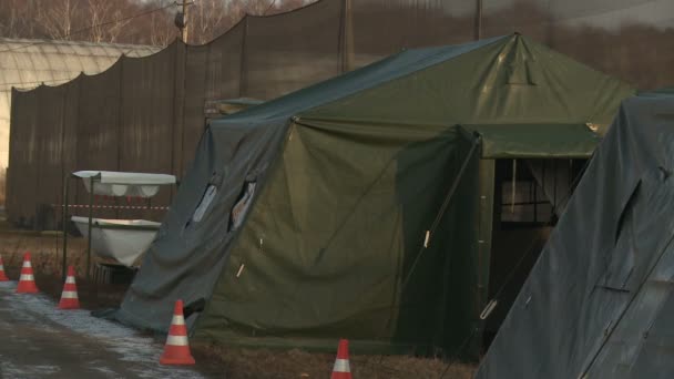 Militair gebied camp — Stockvideo