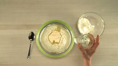 Görünüm Chef malzemeler hamur için karışımları
