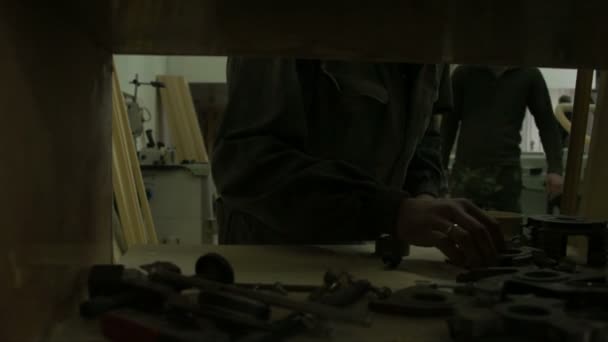 Handverktyg för träbearbetning. — Stockvideo