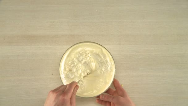 Dough gătit vizualizare formular de mai sus . — Videoclip de stoc