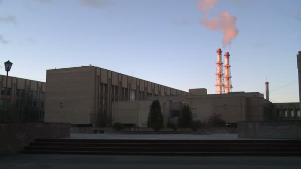 Smoke stacks of factory — Stock Video
