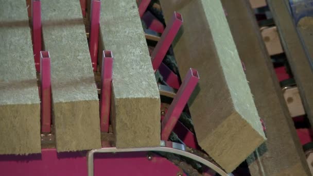 Barre di legno mobili sulla macchina, primo piano — Video Stock