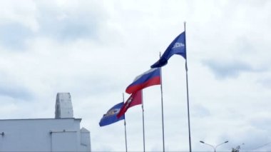 Rüzgarda dalgalanan bayraklar.