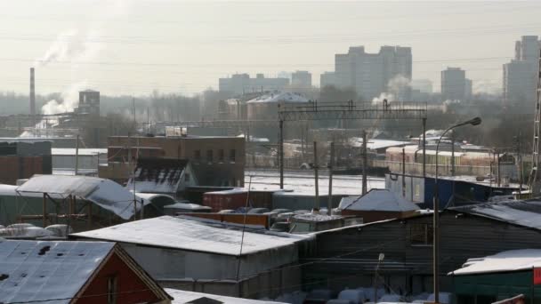 Inverno cidade industrial — Vídeo de Stock
