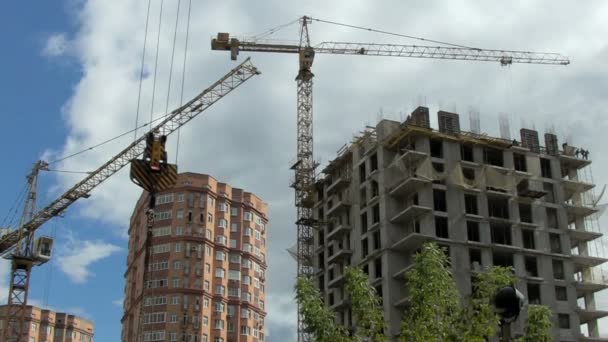 Working construction crane. — Stock Video