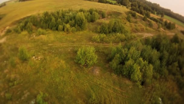 Field landscape aerial view. — Stock Video