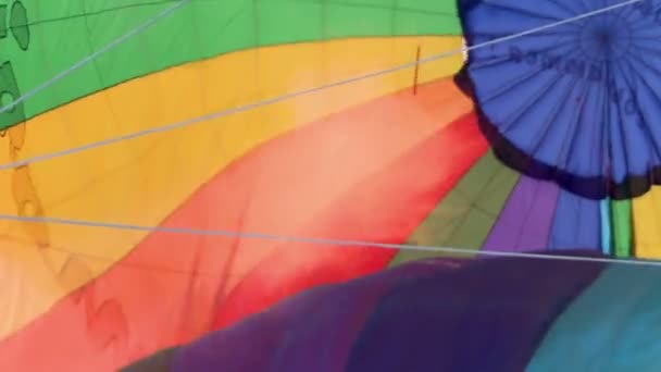 Vista de fogo aquece balão, close-up — Vídeo de Stock