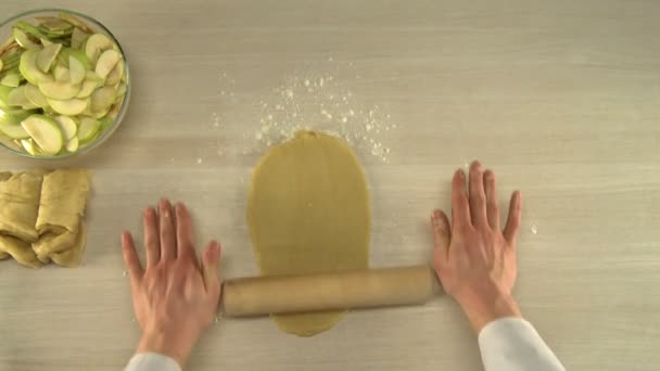 Manual dough cutting. — Stock Video