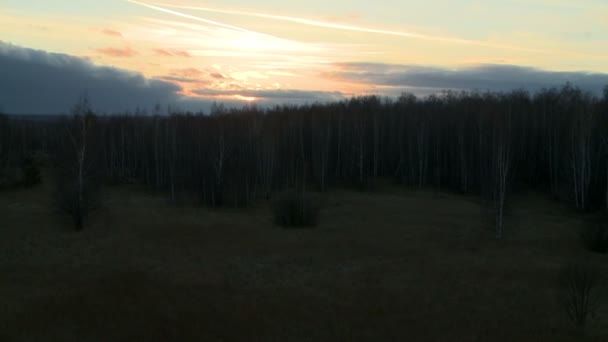 Landschaft in der Dämmerung Luftaufnahme. — Stockvideo