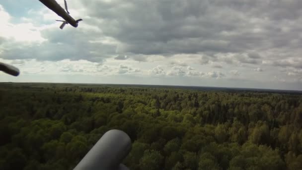 Blick aus dem Hubschrauberfenster — Stockvideo