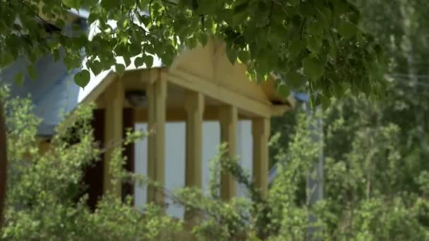 Вид на фермерський будинок у зеленому — стокове відео