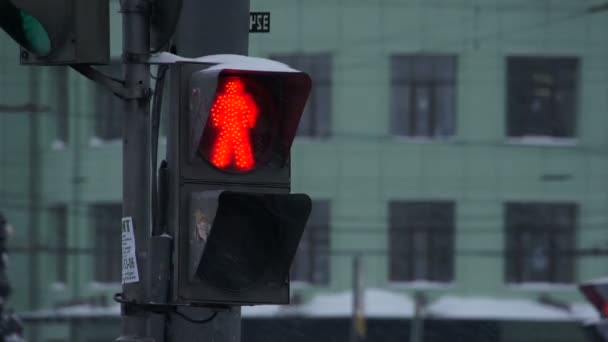 Traffic lights on street — Stock Video