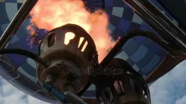 Sıcak hava balon brülör görünümünden sepeti