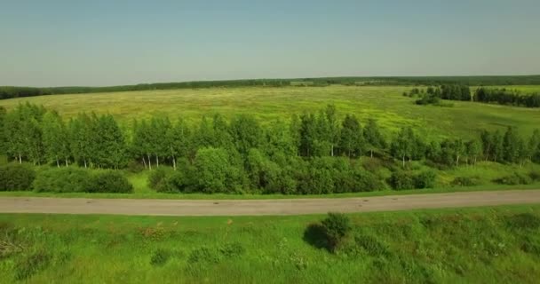 Piękny widok z lotu ptaka krajobraz rosyjski — Wideo stockowe