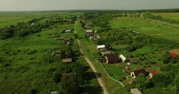 Hermosa vista aérea del paisaje rural ruso — Vídeos de Stock