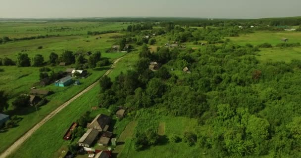 Fine aerial view of Russian country landscape — Stock Video