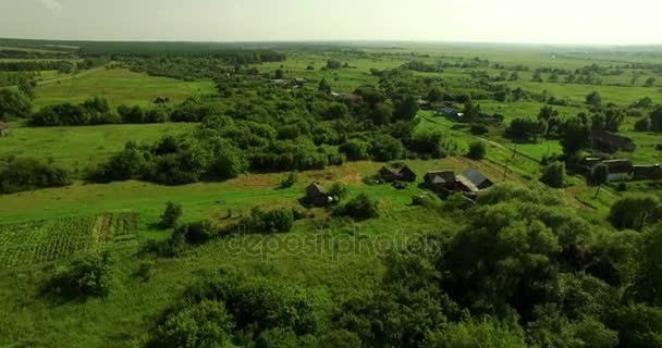 Widok z lotu ptaka krajobraz lato rosyjski kraju — Wideo stockowe