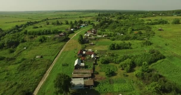 Mooie luchtfoto van Russische land landschap — Stockvideo