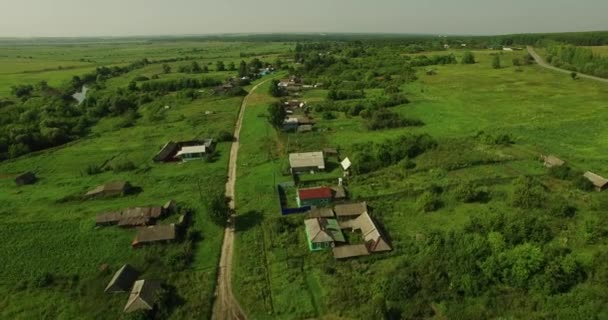 Mooie luchtfoto van Russische land landschap — Stockvideo