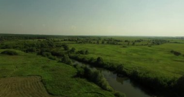 Bir Rus güneşli manzara havadan görünümü