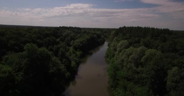 Veduta aerea di un ponte su un fiume — Video Stock