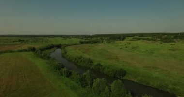 Bir Rus güneşli manzara havadan görünümü