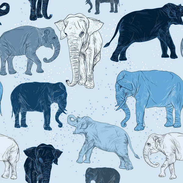 Naadloos patroon met olifant — Stockvector