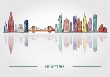 New York skyline detaylı siluet