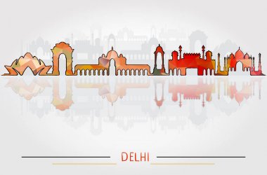 Delhi şehir silueti ile şehir silueti tasarım